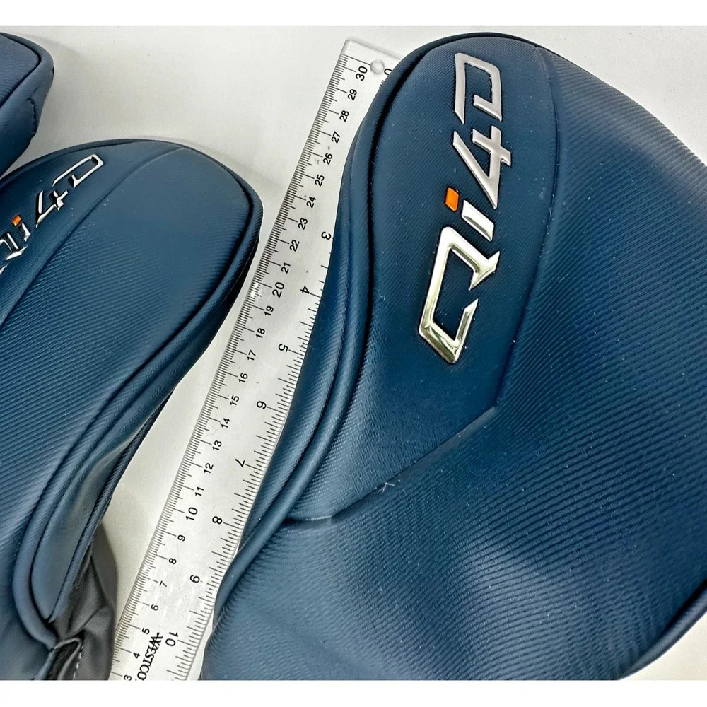 TaylorMade Qi4D Golf Headcovers Driver 3 4 Wood Set Blue Black NICE